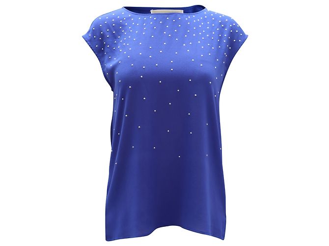 Camicetta senza maniche con decorazioni Michael Kors in poliestere blu