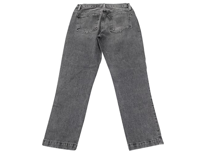 Frame Denim Jeans Frame Le Nouveau Straight Crop em Denim Preto John  ref.494421