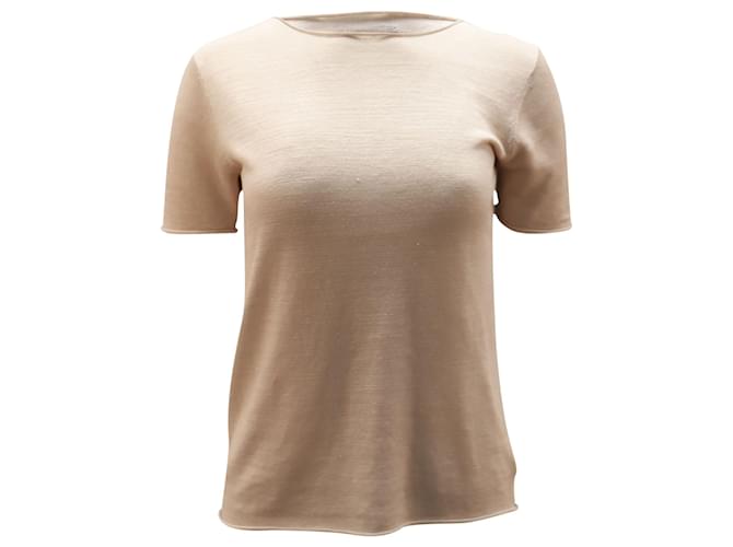 Theory Tolleree T-Shirt in Beige Cashmere Wool  ref.494451