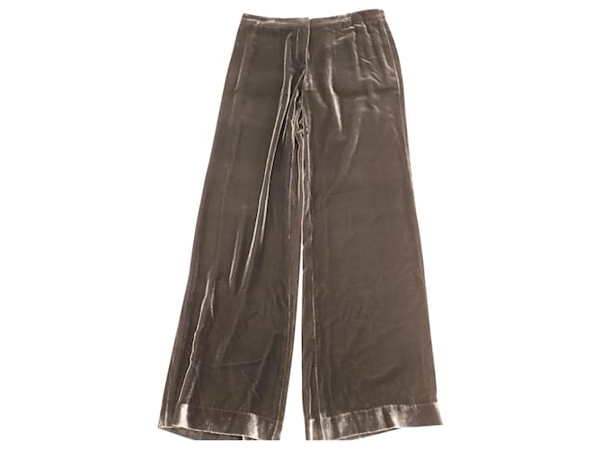Emporio Armani Velvet Trousers in Grey Polyester  ref.494467