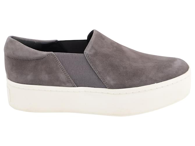 Vince Warren-Eco Platform Slip On Sneakers in Grey Suede  ref.494476