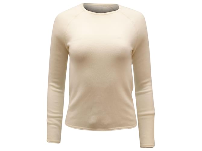 Theory Crewneck Sweater in Ivory Cashmere White Cream Wool  ref.494518