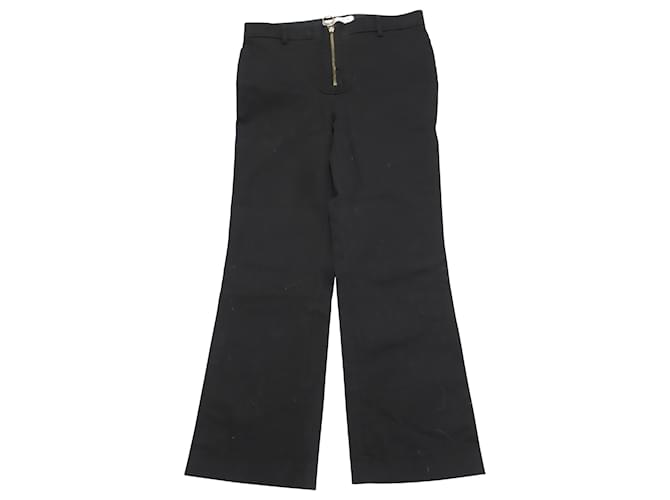 Pantalones Philosophy Di Lorenzo Serafini con detalle de cremallera dorada en algodón negro  ref.494810