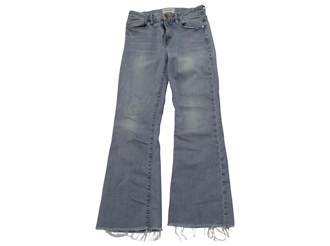 Frame Denim Frame Le Crop Mini Boot Jeans en Coton Bleu Bleu clair  ref.494831