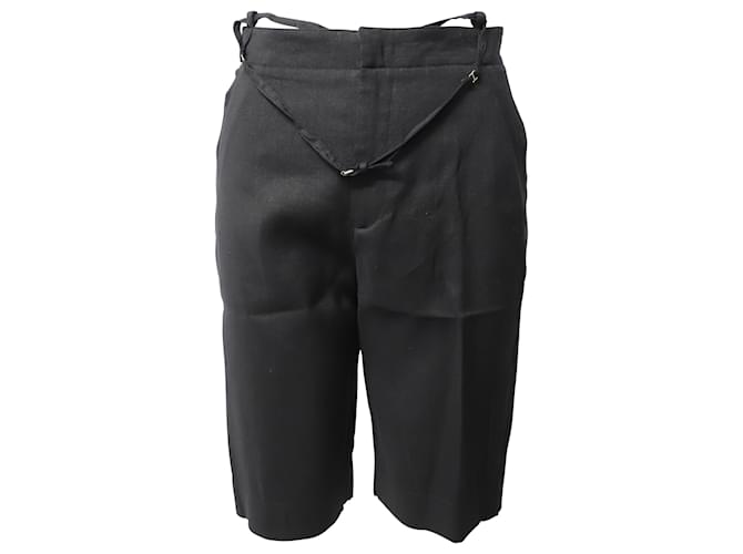 Pantalones cortos Jacquemus Gardian hasta la rodilla en mezcla de cáñamo negro  ref.494849