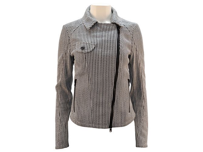 Drome Perforated Jacket in Grey Leather