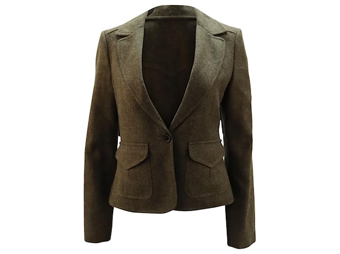 Burberry Tailored Blazer in Green Wool  ref.494862