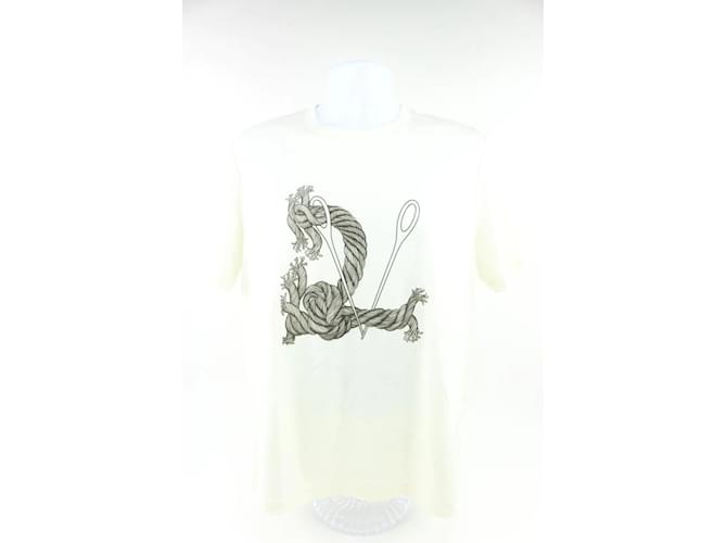 Louis Vuitton Camiseta masculina grande de agulha e linha marfim  ref.494982