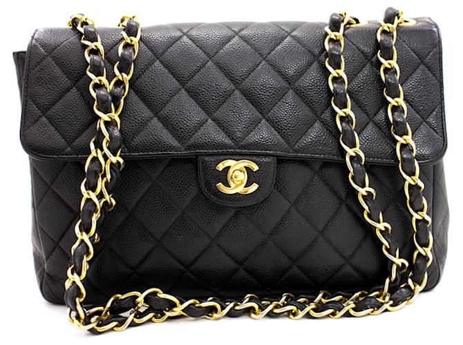 Chanel Jumbo Black Leather  ref.495029