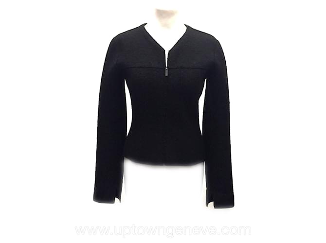 Chanel Identification vintage black fitted wool jacket ref.495352 - Joli  Closet