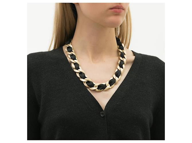 Necklace Chanel Black White Metal Plastic ref.126987 - Joli Closet