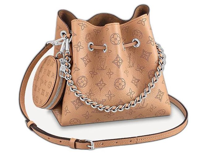 Borsa a secchiello Louis Vuitton Bella in pelle Mahina marrone