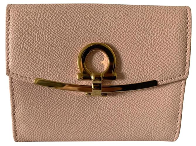 Wallets & purses Salvatore Ferragamo - Gancini gold leather wallet