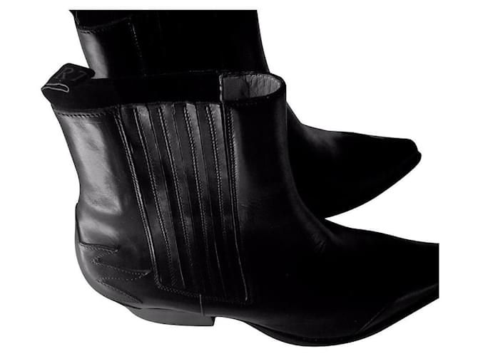 WESTERN SARTORE BOOTS Black Leather  ref.495625
