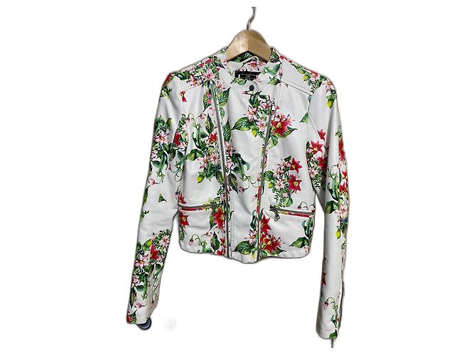 Autre Marque Coolcat floral print biker blazer White Multiple colors