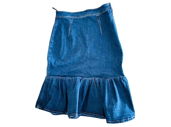 Miu Miu Skirts Blue Elastane Denim  ref.495723
