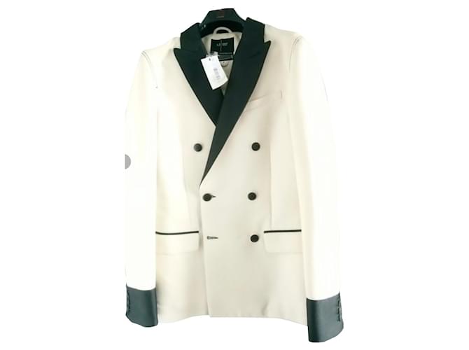 Giorgio Armani Giacche blazer Bianco sporco Cotone  ref.495865