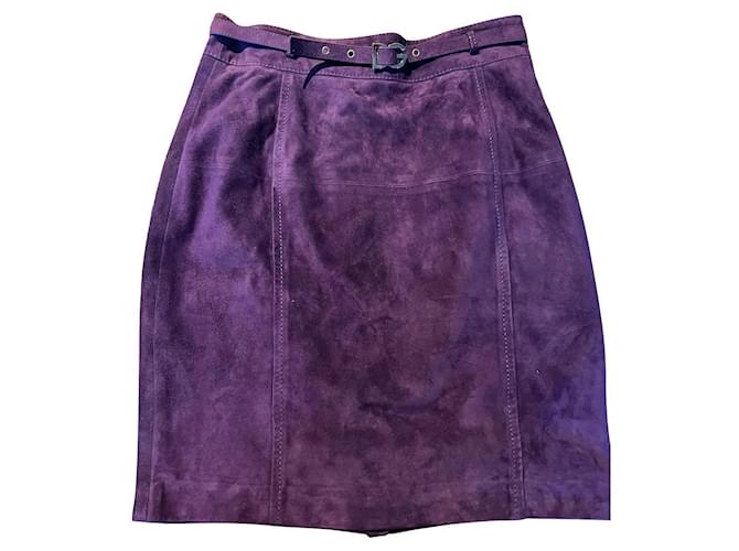 Dolce & Gabbana D&G plum goatskin skirt Prune  ref.495867
