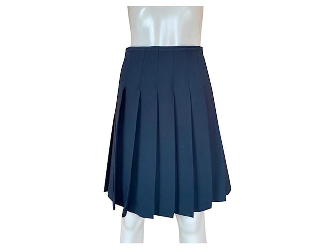 Prada tennis skirt Black Blue Navy blue Cotton  ref.495873