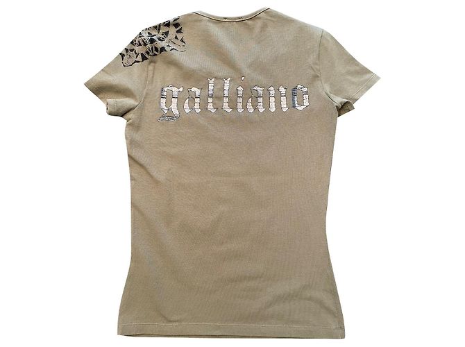 Camiseta John Galliano Caqui Algodón Elastano
