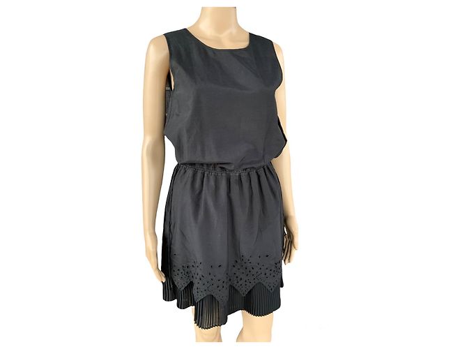 Vestido Designers Remix negro de seda y algodón XS