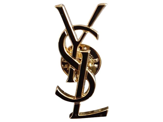 Yves Saint Laurent Brooch pin Golden Steel  ref.495901