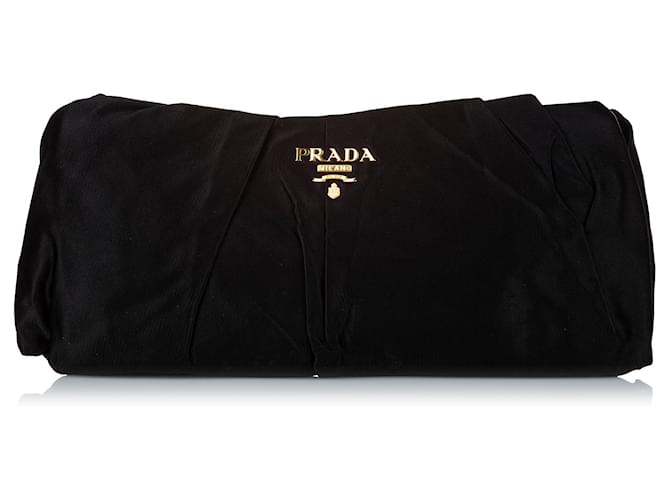 Prada Black Pleated Raso Clutch Bag