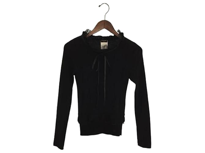 Used] CHANEL Sweater (thin) / 38 / wool / BLK / P21616W03167 / rib