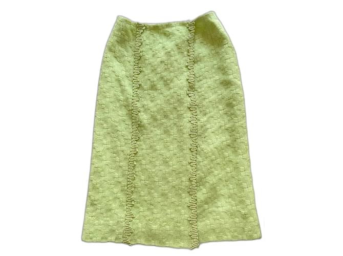 Chanel Jupe Tweed Vert clair  ref.496244