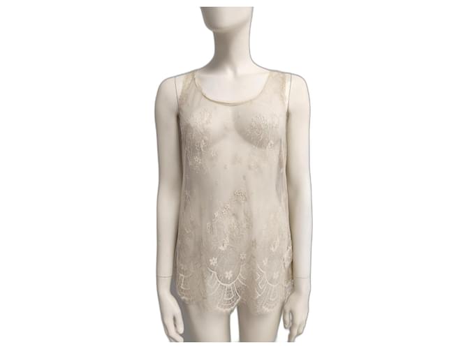 Autre Marque New lace top with tag Eggshell  ref.496498