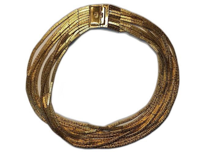 Collar Christian Dior dorado de metal