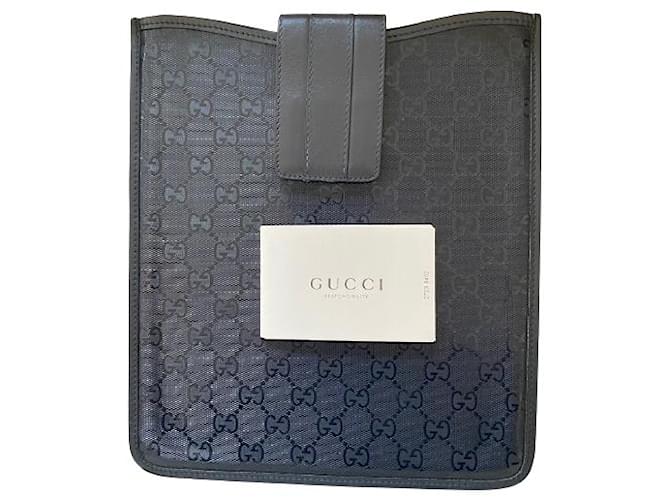 Gucci IPad /table sleeve Black Leather  ref.496633