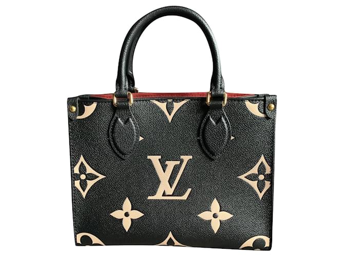 Louis Vuitton Black Monogram Giant Empreinte Leather OnTheGo PM Tote Bag  Louis Vuitton