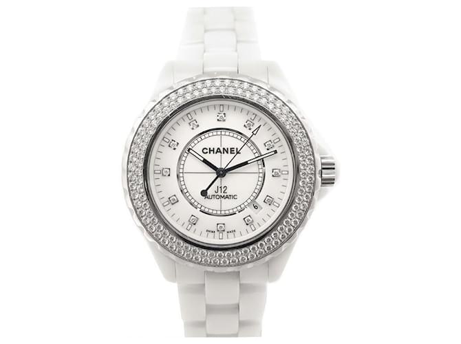 Chanel J watch12 H2013 WHITE CERAMIC & DIAMONDS AUTOMATIC WATCH ref.496718  - Joli Closet