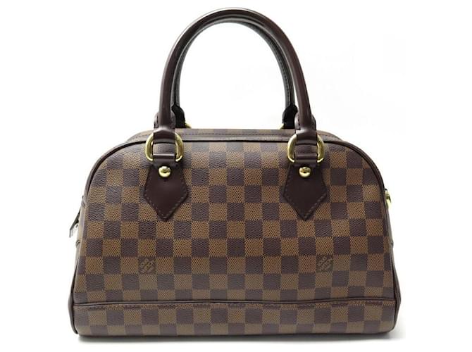 LOUIS VUITTON DUOMO HANDTASCHE DAMIER EBONY CANVAS & LEATHER N60008 Handtasche Braun Leder  ref.496749