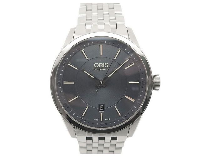 NOVO RELÓGIO ORIS ARTIX DATE 7642B AÇO AUTOMÁTICO + CAIXA DE RELÓGIO COMPLETA Prata