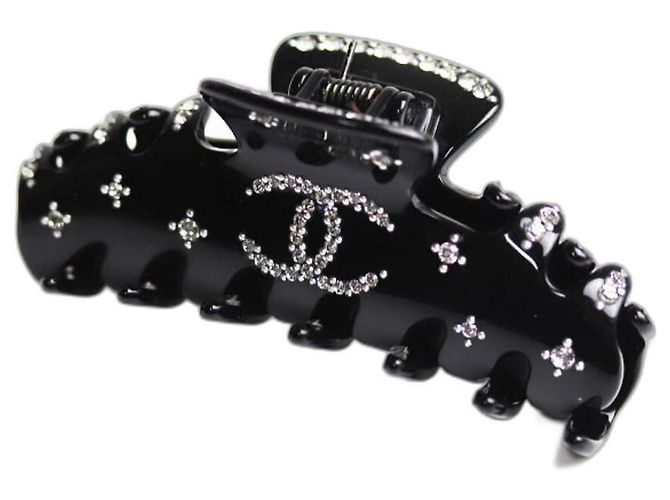 Fermaglio per capelli CHANEL con strass Coco Mark Nero