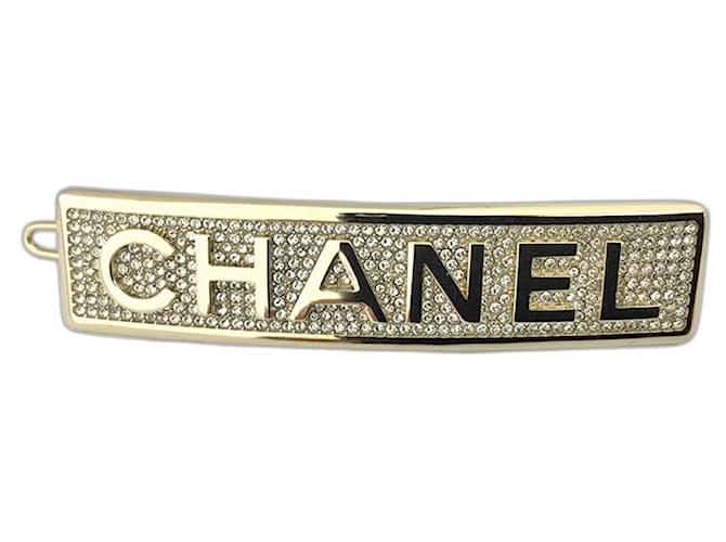 Chanel Hair Clip Gold Plated Metal Crystal Valletta Women's