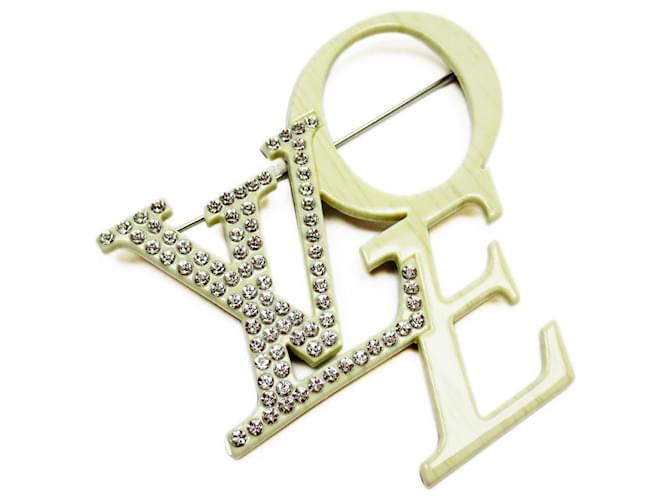 Other jewelry [Used] Louis Vuitton Brooch Clear x Ivory Plastic x  Rhinestone ref.496928 - Joli Closet