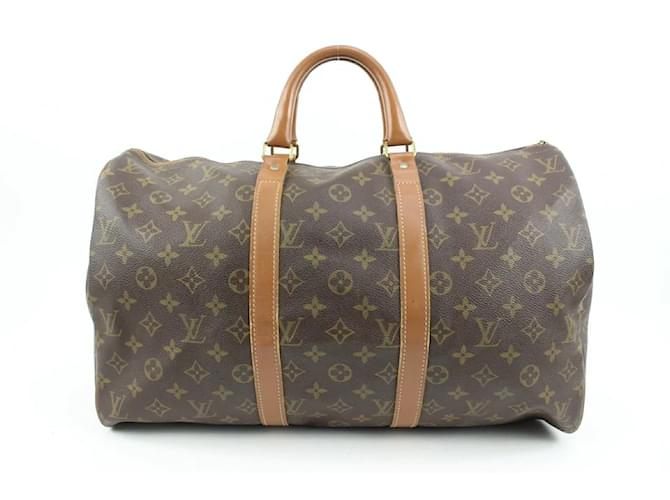 Louis Vuitton Ultra Rare French Co USA Keepall Couro  ref.496947