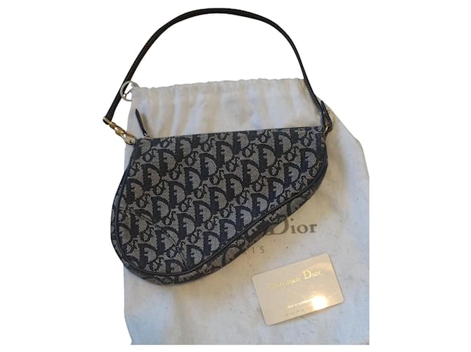 Saddle bag Dior Blue Cloth  ref.496971