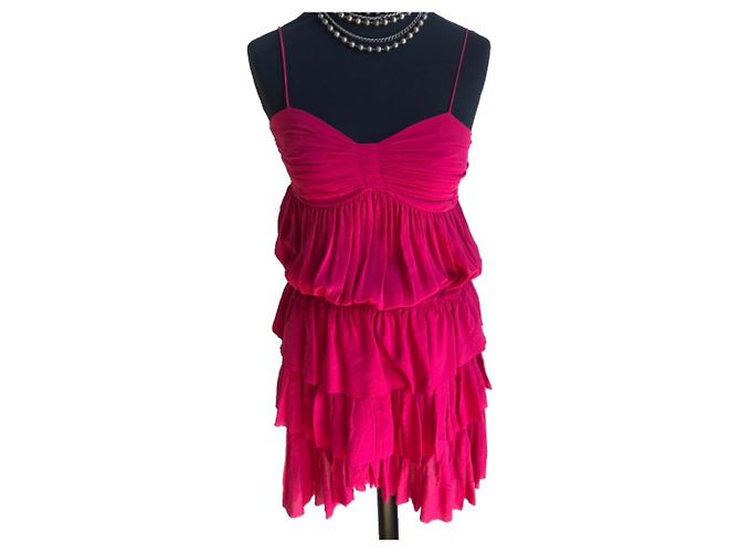 Isabel Marant ruffled dress Fuschia