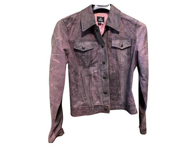 Gianni Versace Purple lilac leather jacket Dark purple
