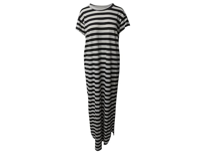 Autre Marque Das tolle gestreifte T-Shirt-Kleid aus schwarz-weißer Baumwolle Mehrfarben  ref.497245
