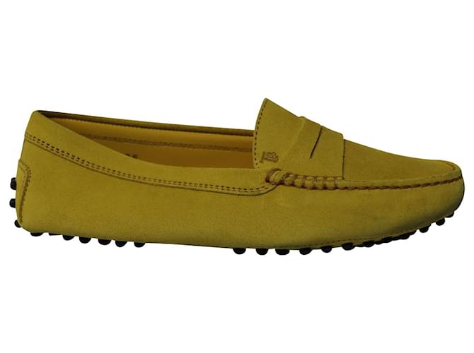 Tod's City Gommino Driving Shoes in Yellow Suede  ref.497331