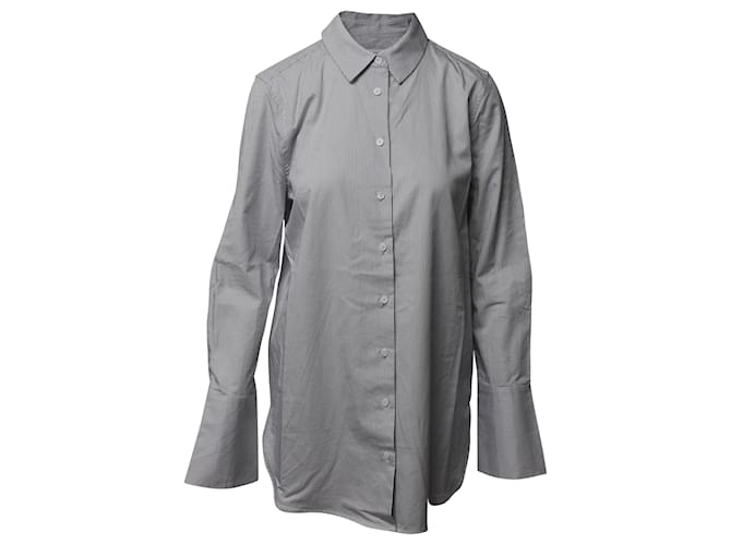 Camisa extragrande de rayas finas en algodón azul Arlette de Equipment  ref.497332