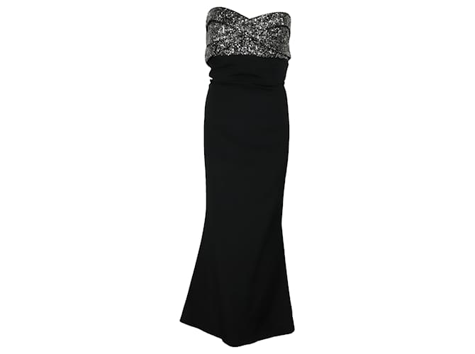 Autre Marque Marchesa Notte Kleid mit Pailletten aus schwarzem Polyester  ref.497344