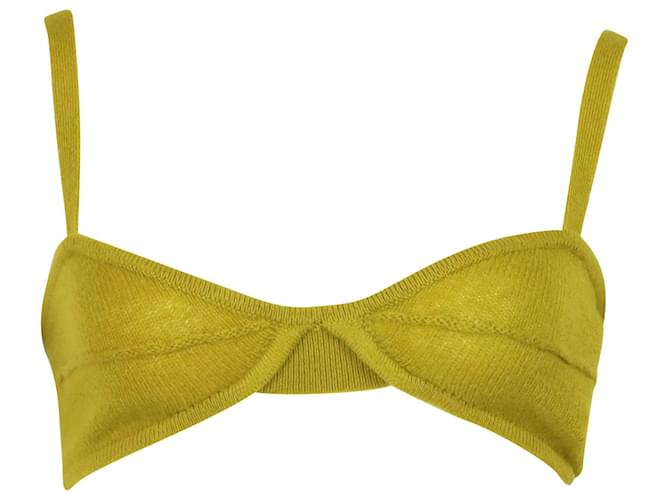 Khaite Eda Bralette in Yellow Cashmere Wool  ref.497346