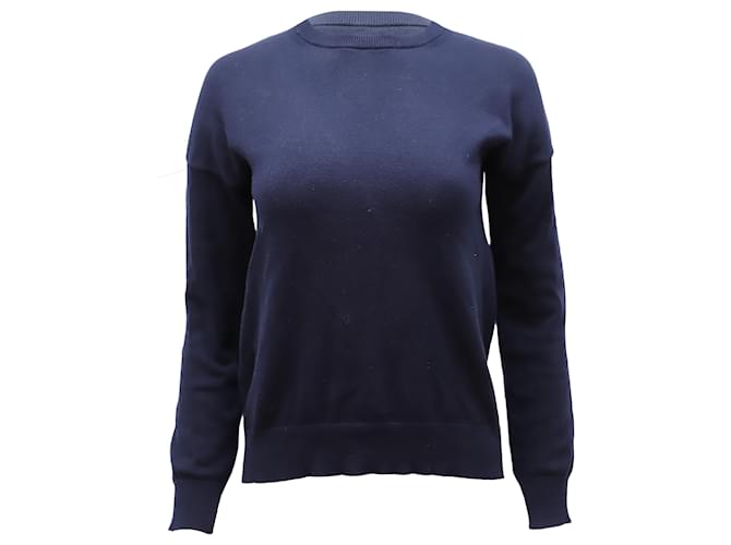 Zadig & Voltaire Elbow Stars Sweater in Navy Blue Cotton  ref.497390