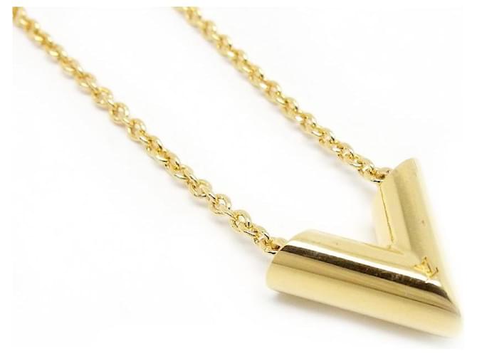 LOUIS VUITTON Necklace M61083 Essential V Gold Plated gold Women Used
